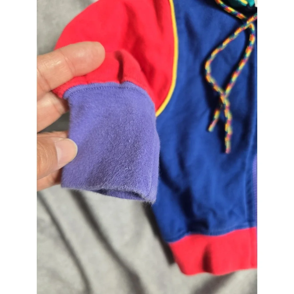 Vintage Gymboree Color Block Hoodie Sweatshirt 6-12 Months Rainbow Tag